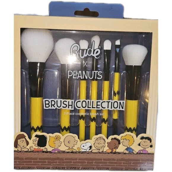 Rude X Peanuts Brush Collection (7 Pcs) Charlie Brown Yellow Black - Picture 1 of 2